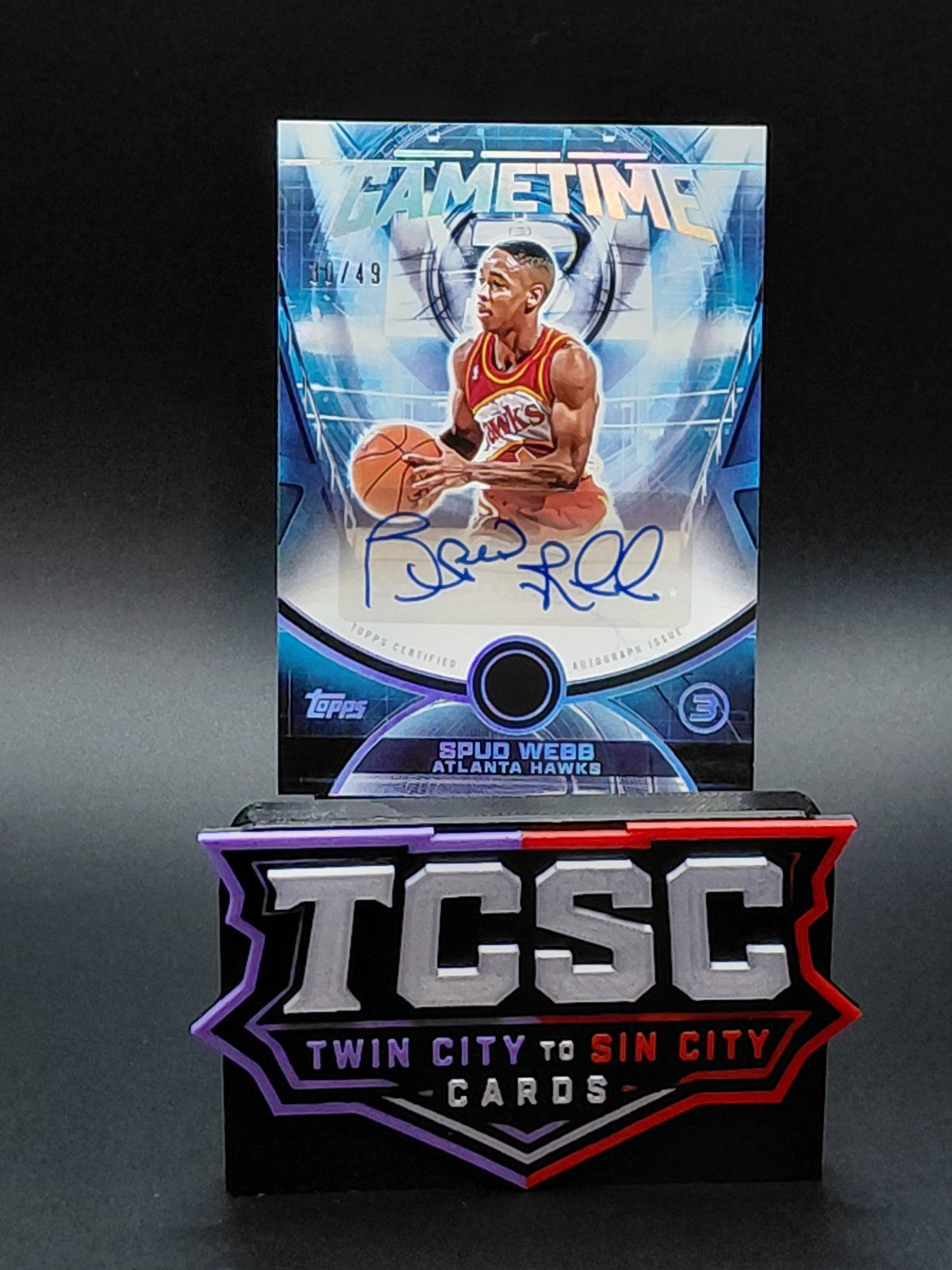 2025-26 Topps Three - Game Time Graphs Spud Webb #GT-SW /49 (AU)