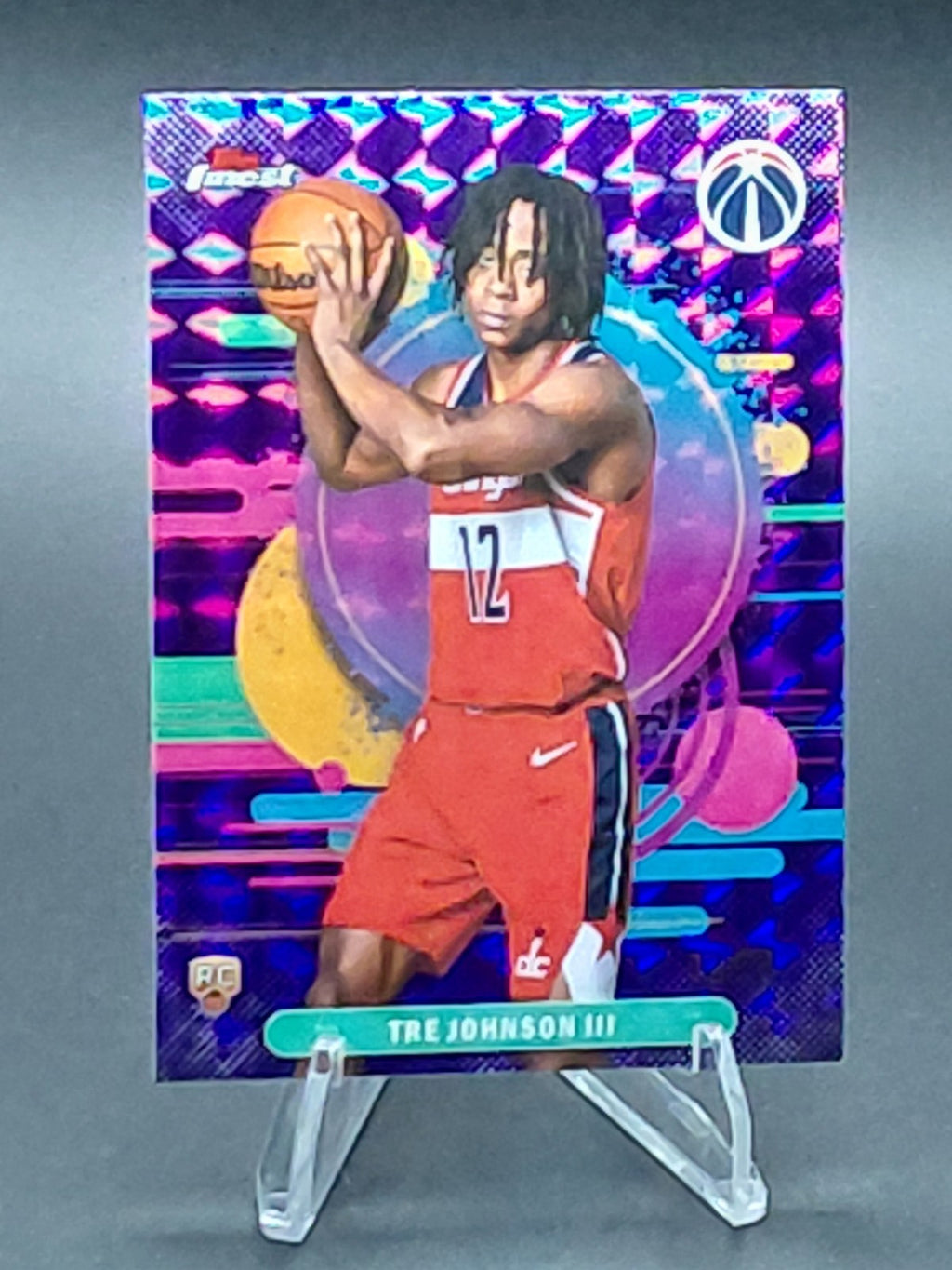 2025-26 Topps Finest - Uncommon Tre Johnson #106 Purple Geometric Refractor /75