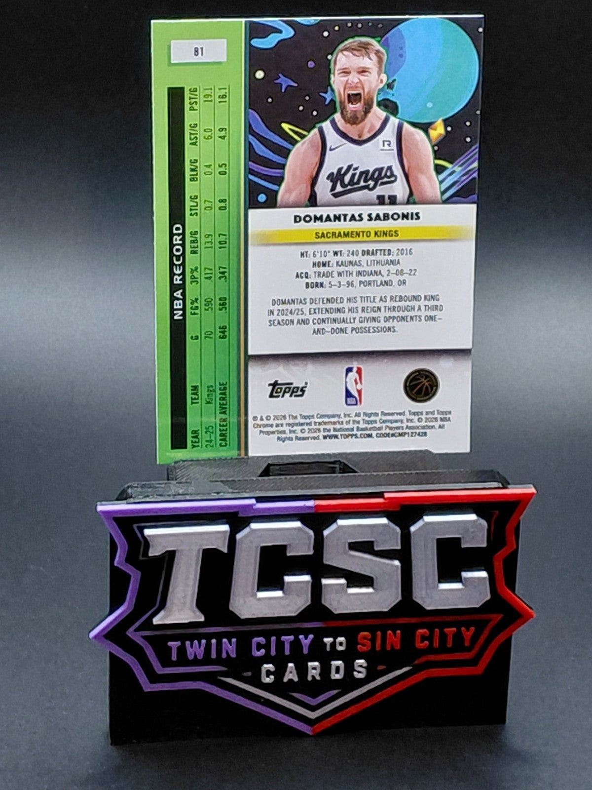 2025-26 Topps Cosmic Chrome - Domantas Sabonis #81 Aqua Equinox Refractor /199
