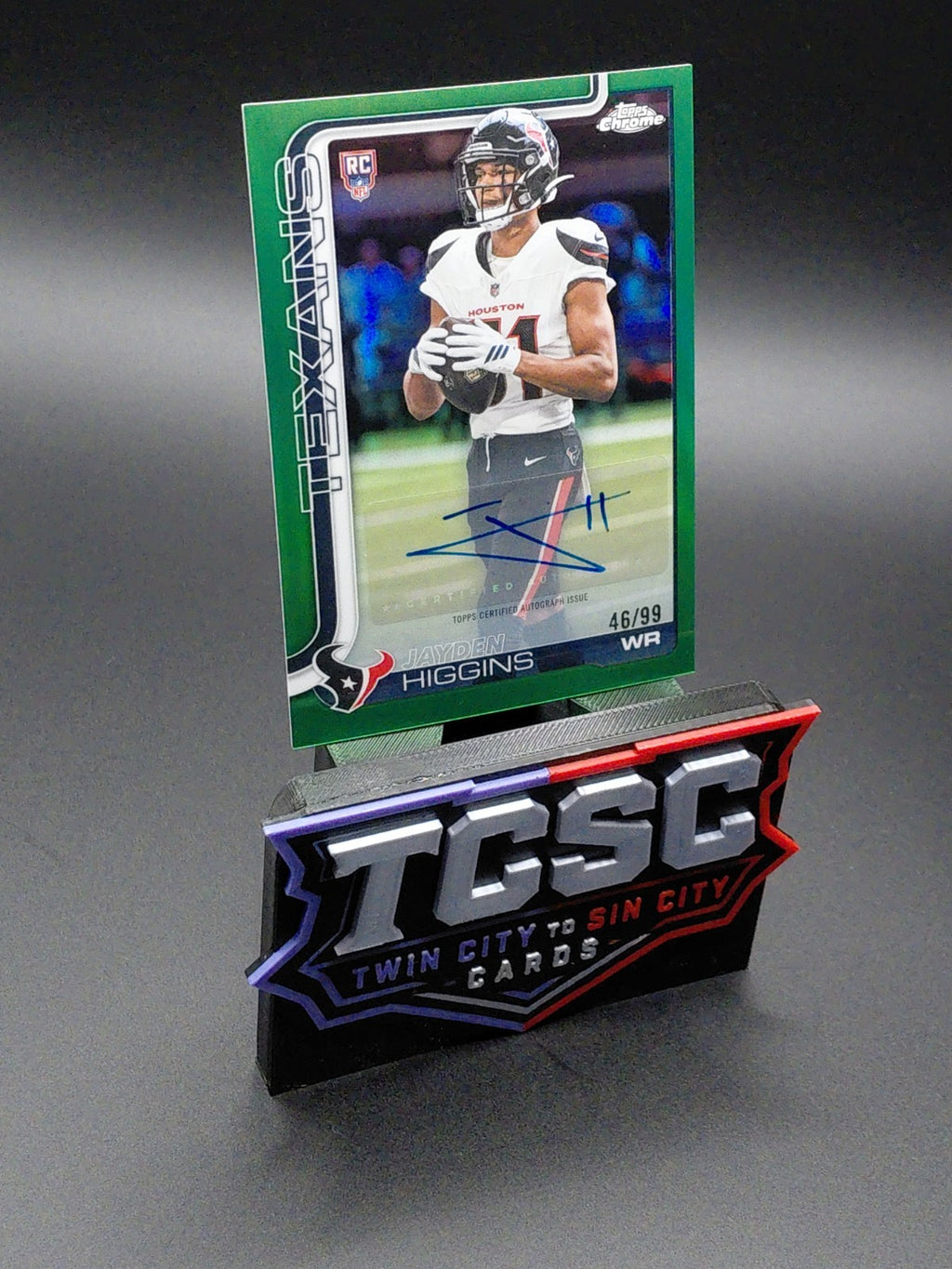 2025 Topps Chrome - Rookie Autographs Jayden Higgins #RA-JHI Green Refractor /99