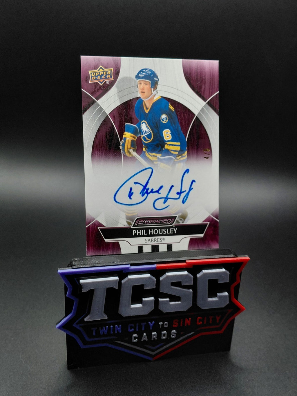 2024-25 Upper Deck Engrained Icons Phil Housley Auto Purple 4/5 Sabres HOF