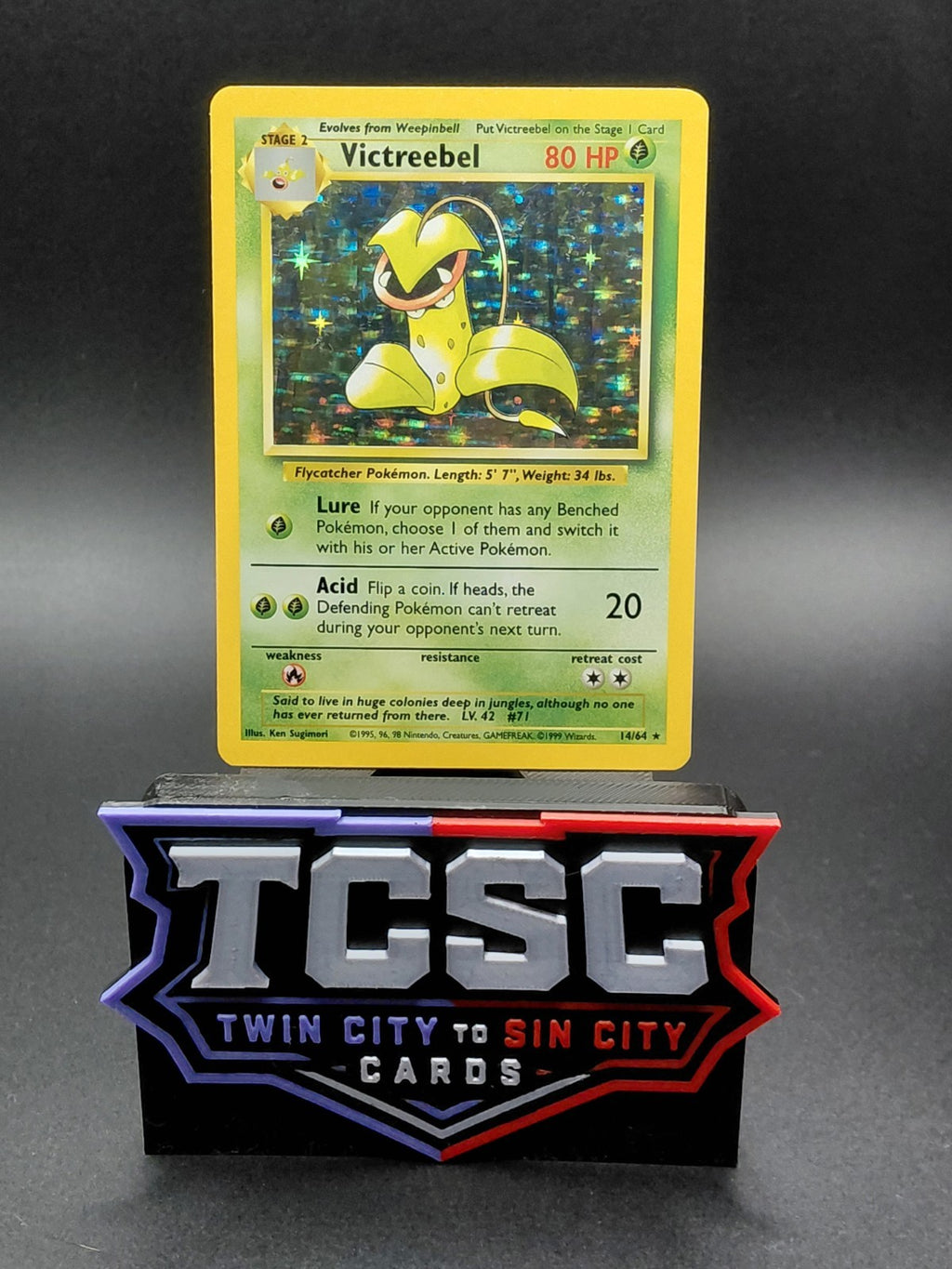 Pokémon TCG Victreebel Jungle 14/64 Holo Unlimited Holo Rare PRINT ERROR!