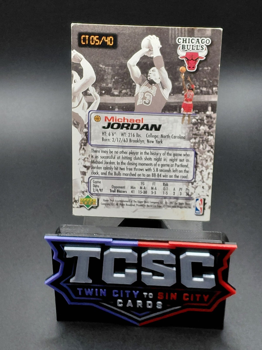 1997-98 Upper Deck Nestle Slam Dunk - Crunch Time Michael Jordan #CT 05