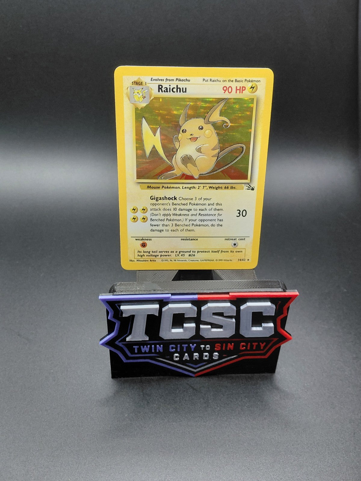 Pokémon TCG Raichu Fossil 14/62 Holo 1999-2000 Wizards Base Set