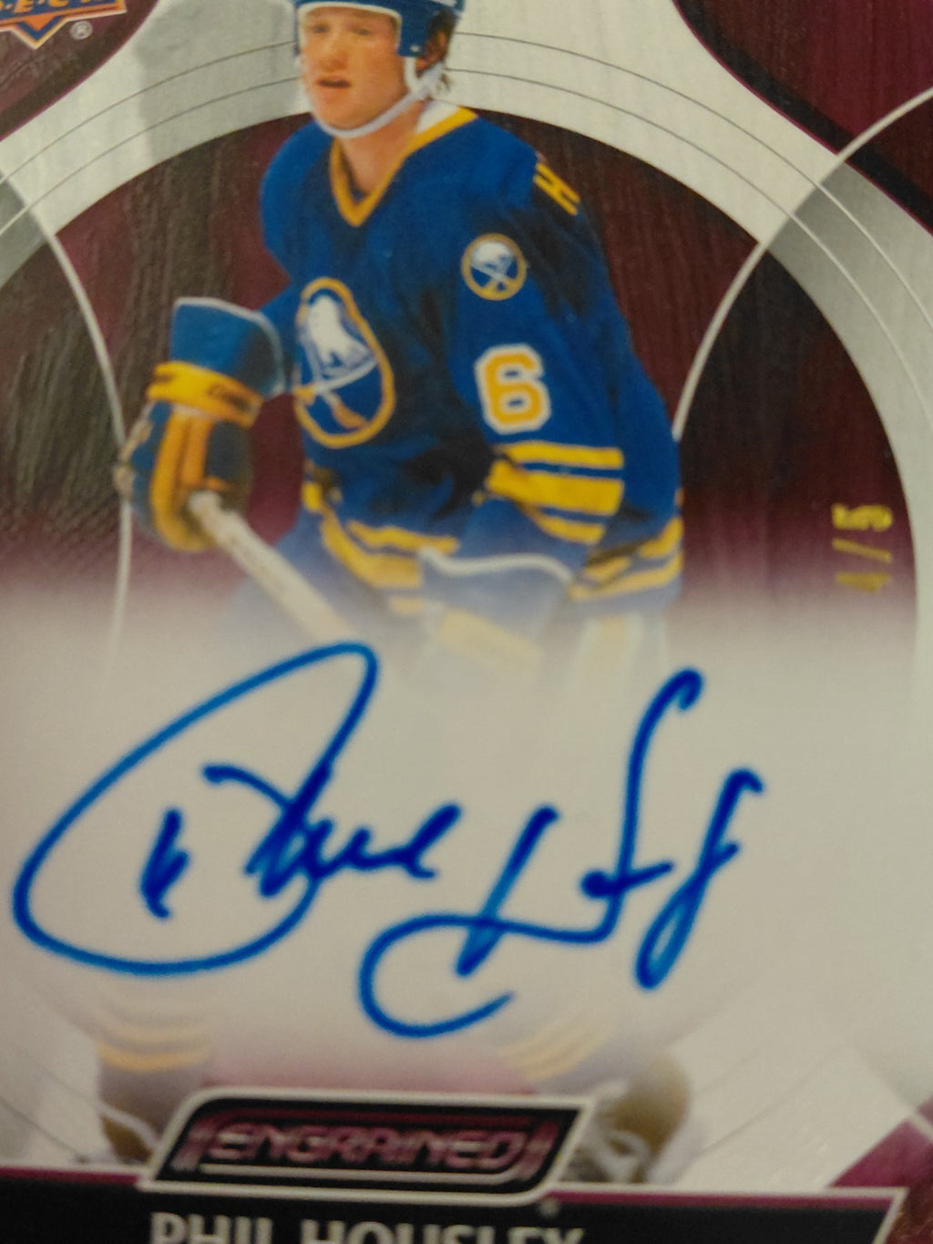 2024-25 Upper Deck Engrained Icons Phil Housley Auto Purple 4/5 Sabres HOF