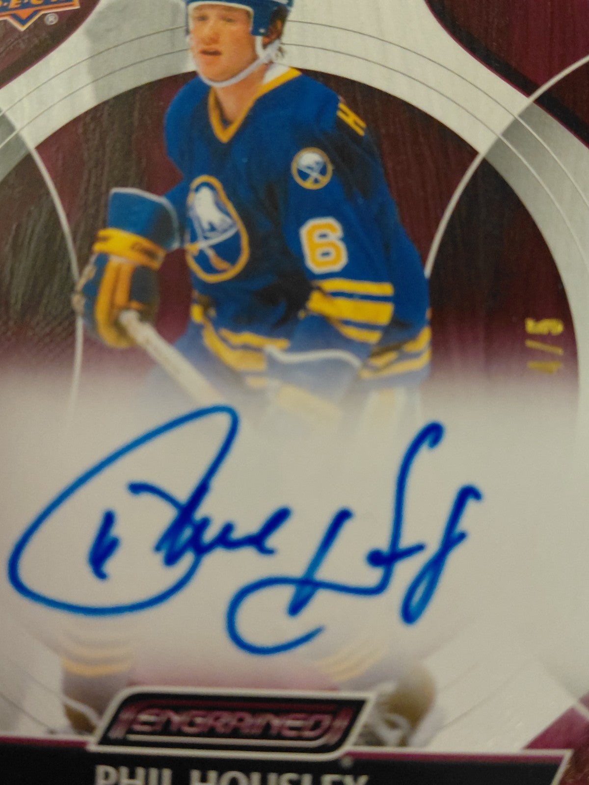 2024-25 Upper Deck Engrained Icons Phil Housley Auto Purple 4/5 Sabres HOF