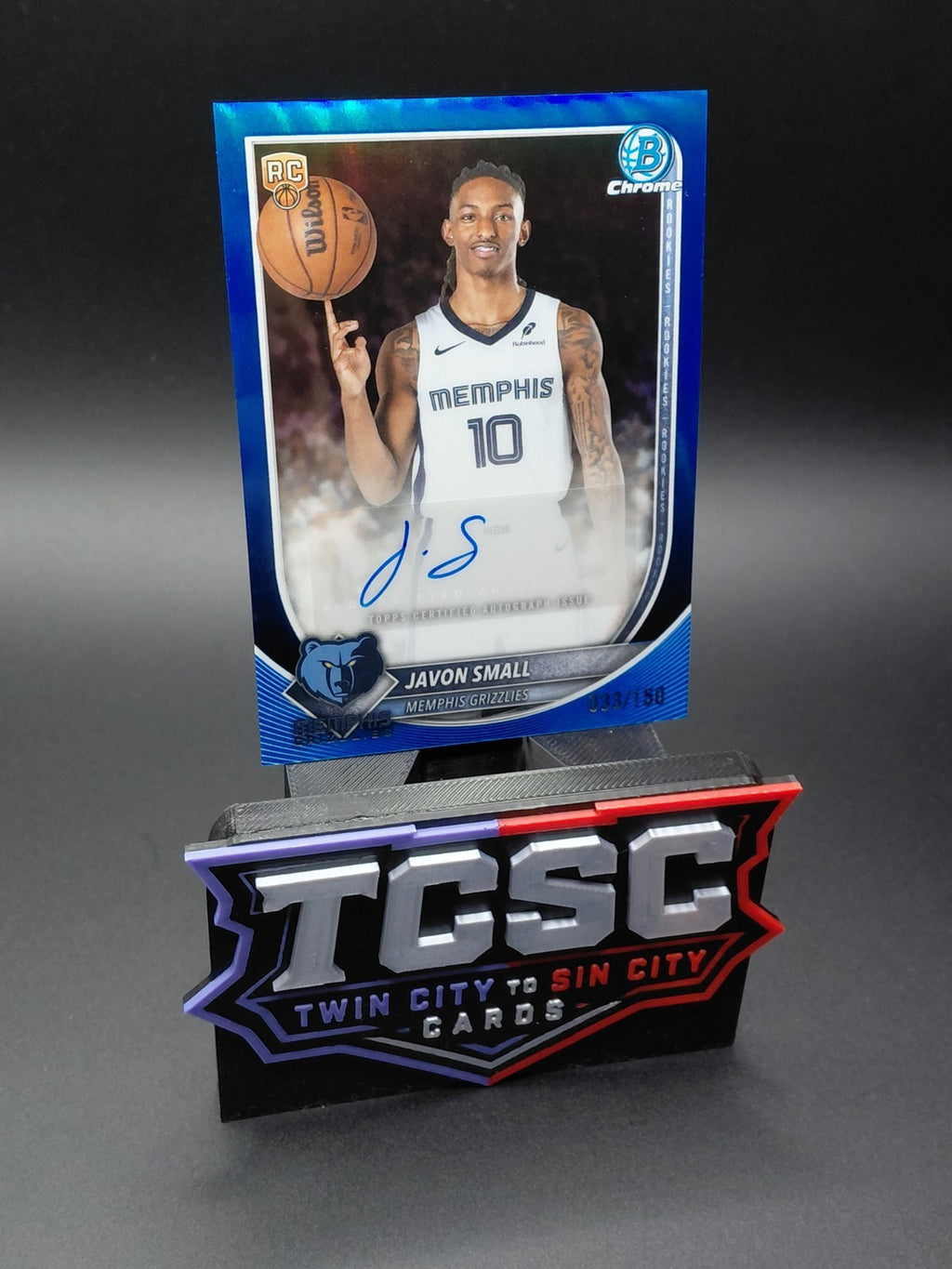 2025-26 Bowman - Chrome Autographs Javon Small #BCA-JS Blue Geometric Refractor