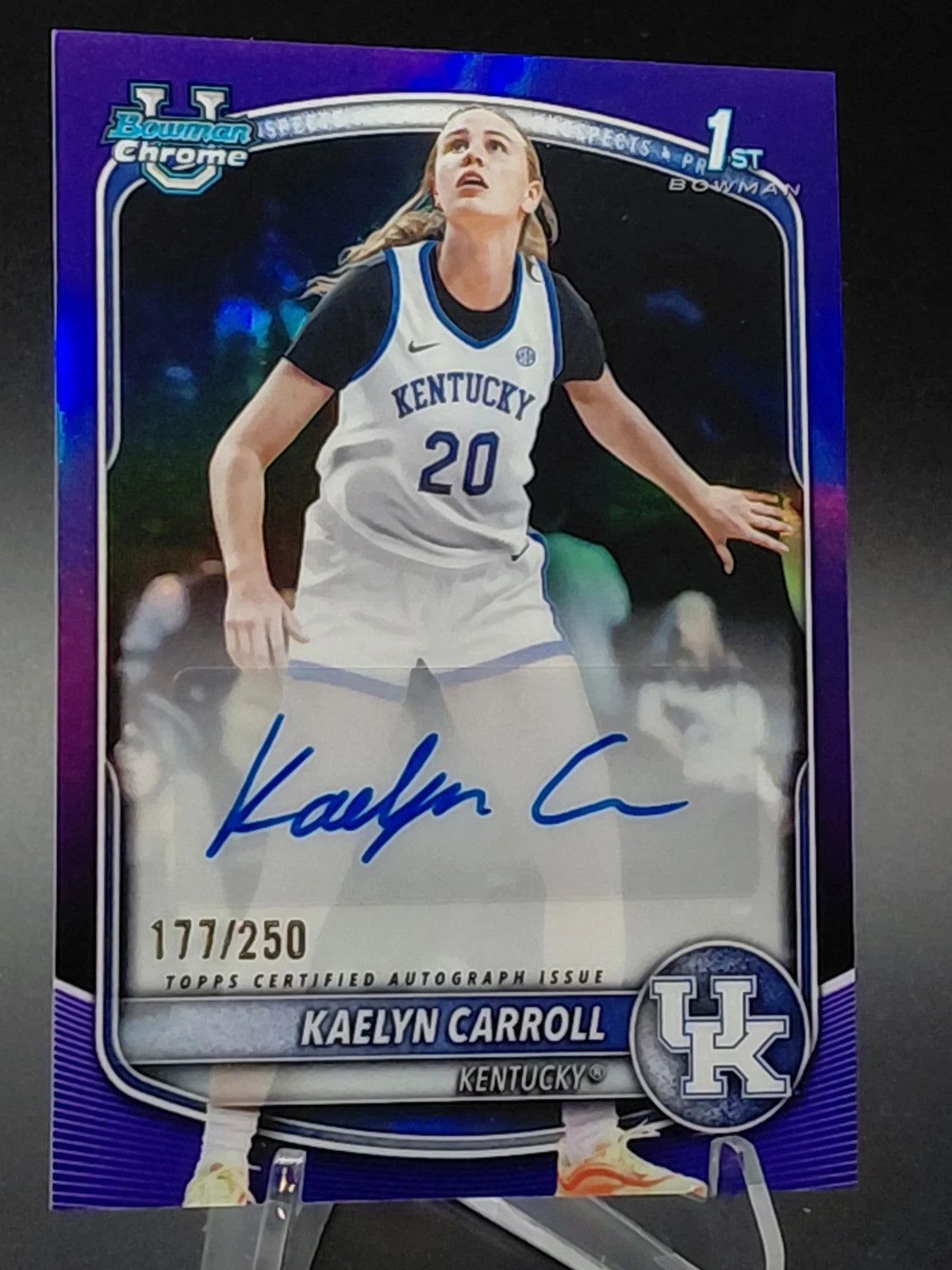 2025-26 Bowman - Chrome Prospect Autographs Kaelyn Carroll #CPA-KC Purple...