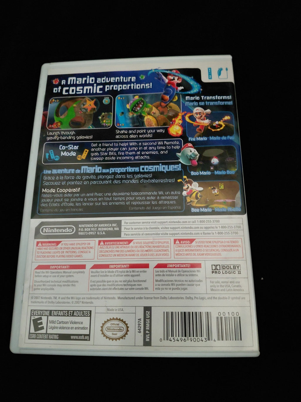 Super Mario Galaxy Nintendo Wii Complete CIB Tested Working Clean