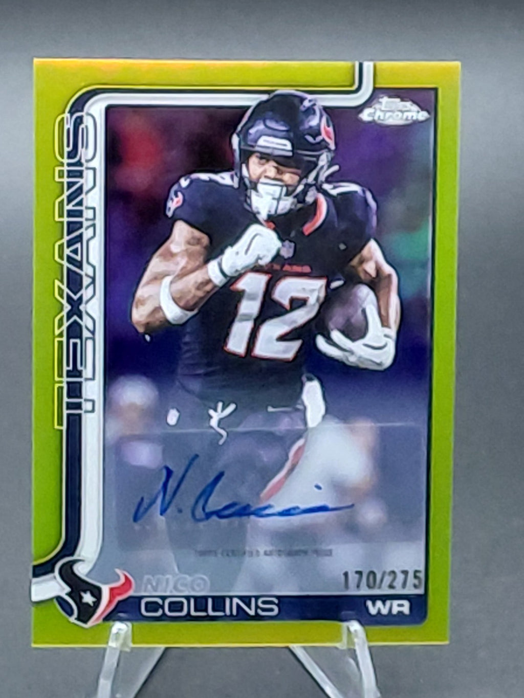2025 Topps Chrome - Autographs Nico Collins #BA-NC Yellow Refractor /275 (AU)